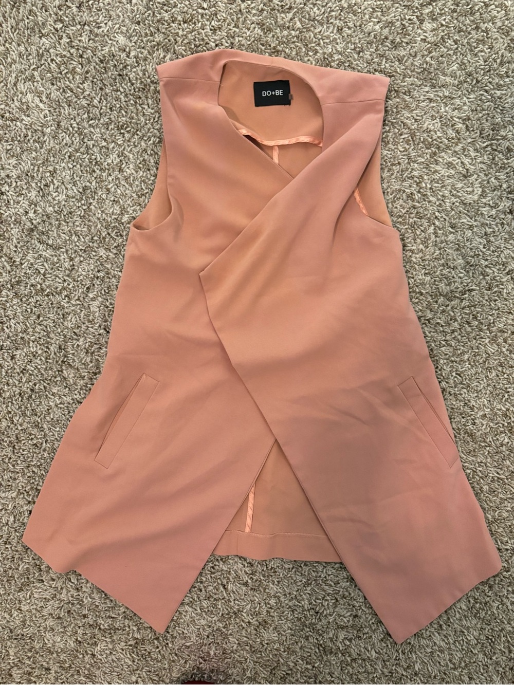 DO+BE Sleeveless Wrap-Front Vest in Dusty Pink